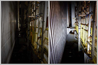 A WL-50 ATEX LED Mini Worklite illuminates a dark, inaccessible area of a North Sea oil rig