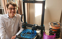 Elliott is 3D Printing at home vital PPE components for carers and medical staff helping in the battle against COVID-19