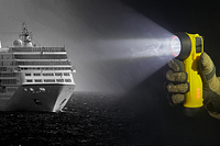 Wolf rechargeable ATEX LED torches are used by firefighting teams on board cruise ships
