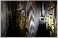 A WL-50 ATEX LED Mini Worklite illuminates a dark, inaccessible area of a North Sea oil rig